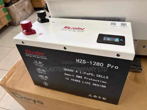 HZS-1280 Pro 12.8V 100Ah Solar Lithium Battery - 1