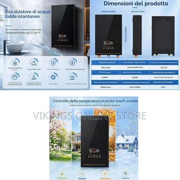 Instant Mini Water Heater 5500W with LED - 1