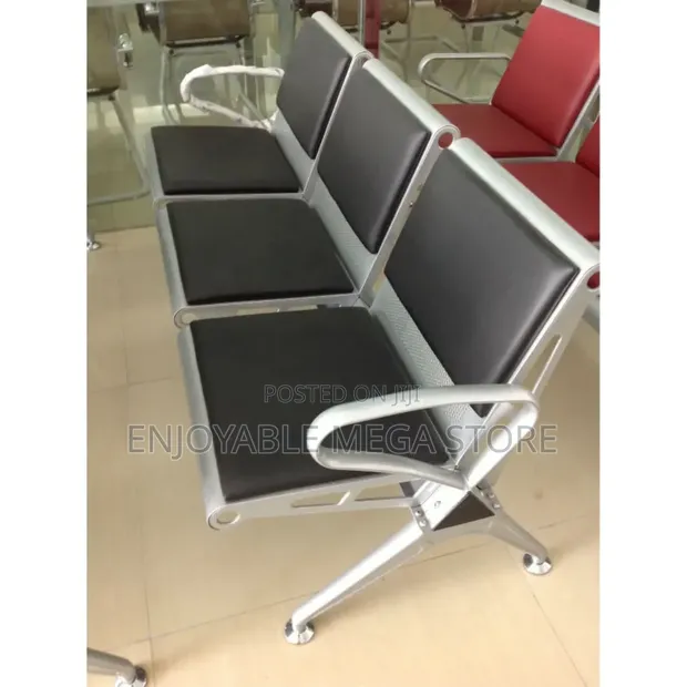 3 Seater Leather Waiting Chair - 1