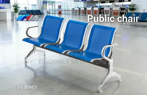 3-Seater Modern Metallic Waiting Chairs - Brand New
