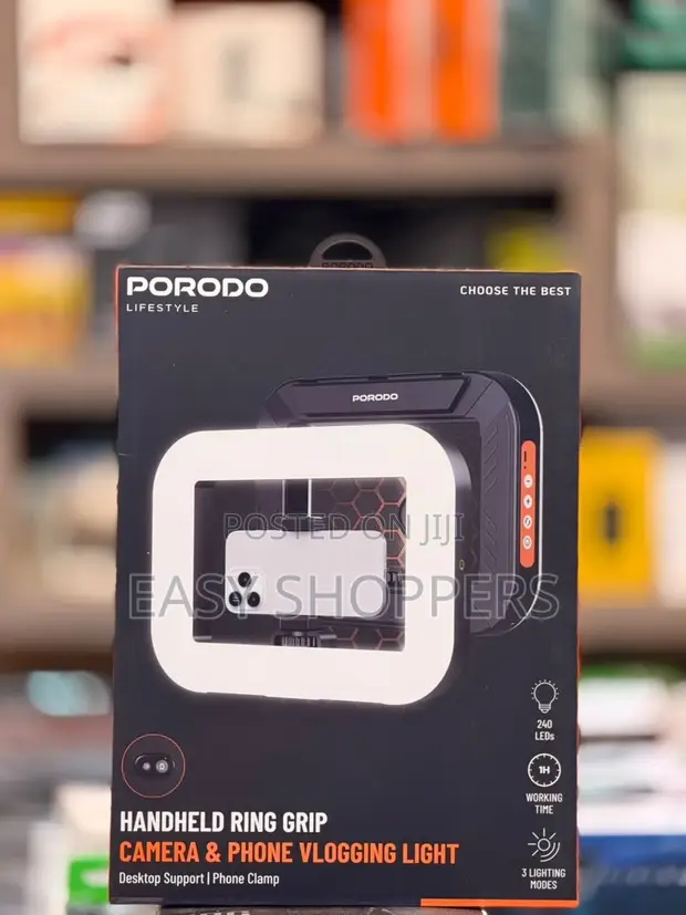 Porodo Lifestyle Handheld Ring Grip Vlogging Light - 1