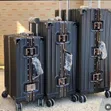 Black Aluminum-Frame 3-in-1 Luxury Hardside Luggage Set - 2