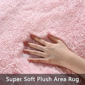 Medium Soft Fluffy Center Carpet - Pink (1.5x2m)