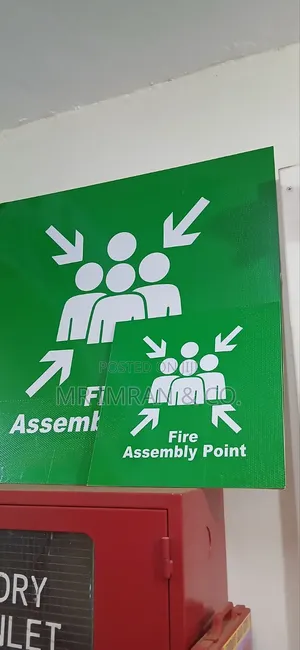 40x40cm Green Fire Assembly Point Sign