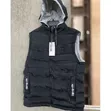 Men's Sleeveless Cotton Bomber Jacket - Jungle Black - 1