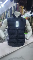 Men's Sleeveless Cotton Bomber Jacket - Jungle Black - 2