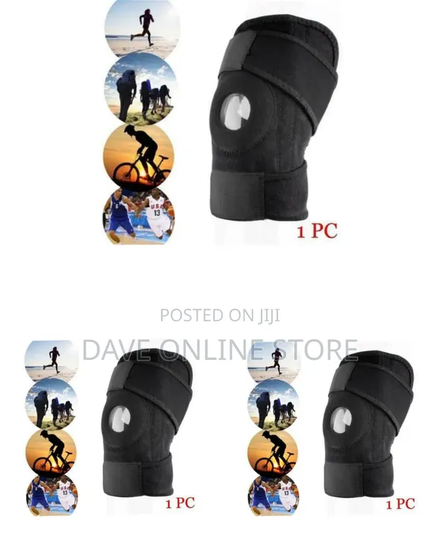 Adjustable Black Knee Support Brace (Open Patella) - 1