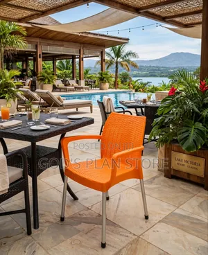 Poolside Plastic Bar Chairs - Brand New