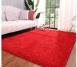 Medium Fluffy Shaggy Center Carpet 1.5m x 2m - Red - 2