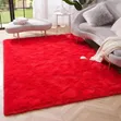 Medium Fluffy Shaggy Center Carpet 1.5m x 2m - Red - 3
