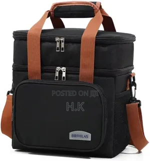 Large Double Waterproof Lunch Cooler Bag with Strap