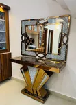 Golden Console Table with Mirror - 2