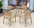 Modern Rattan Plastic Chairs with Armrests - 1