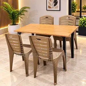 Restaurant Dining Wooden Table and Chairs Set