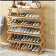 6 Layer Collapsible Bamboo Shoe Rack - 2