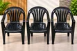 1 Pc Black Colorful Plastic Stackable Chairs - 1