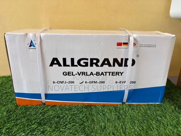 ALLGRAND 200Ah Deep Cycle GEL Battery - 12V Solar/Inverter Use - 1