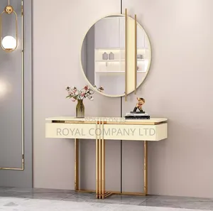 Luxury Golden Console Table with Mirror