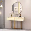 Luxury Golden Console Table with Mirror - 1