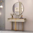 Luxury Golden Console Table with Mirror - 2