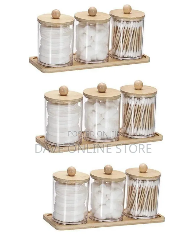 3-Piece Clear Acrylic Bathroom Organizer Set - 1