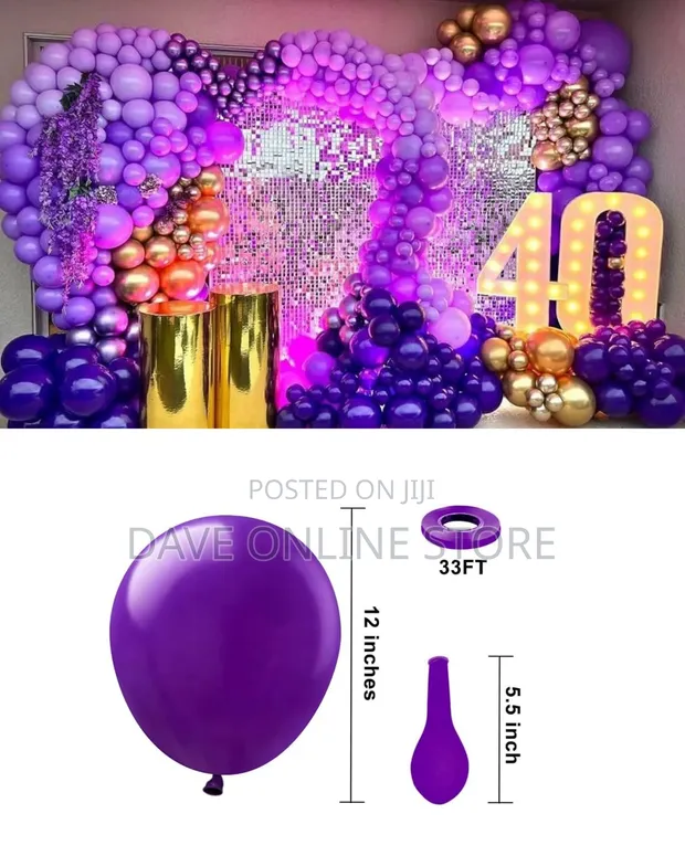 12 Inch Purple Matte Balloons (100 Pieces) - 1