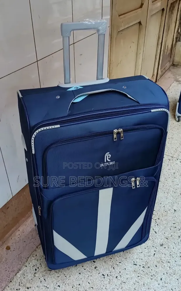 Future Soft Sided Trolley Suitcase - Navy Blue - 1