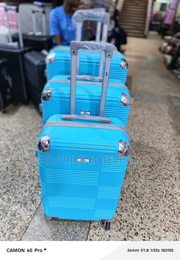Goodpatner Pure Plastic Suitcase Full Set - Light Blue - 1