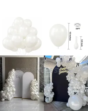 12 Inch White Ivory Matte Balloons (100 Pieces)