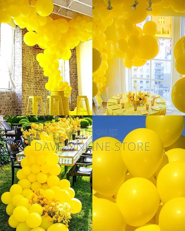 12 Inch Round Yellow Balloons (100 Pieces) - 1