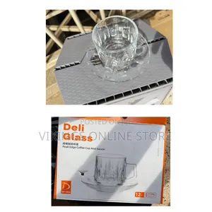 Deli Glass Peak Edge Coffee Cup and Saucer (210ml)
