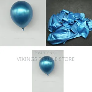 12 Inch Chrome Metallic Balloons (Royal Blue)