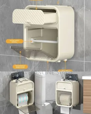 3-in-1 Wall-Mounted Toilet Paper Holder & Bathroom Organizer
