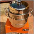 34cm 3-Tier Stainless Steel Food Steamer - 2