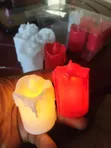 White and Red 12 Medium LED Battery Operated Candles - 2