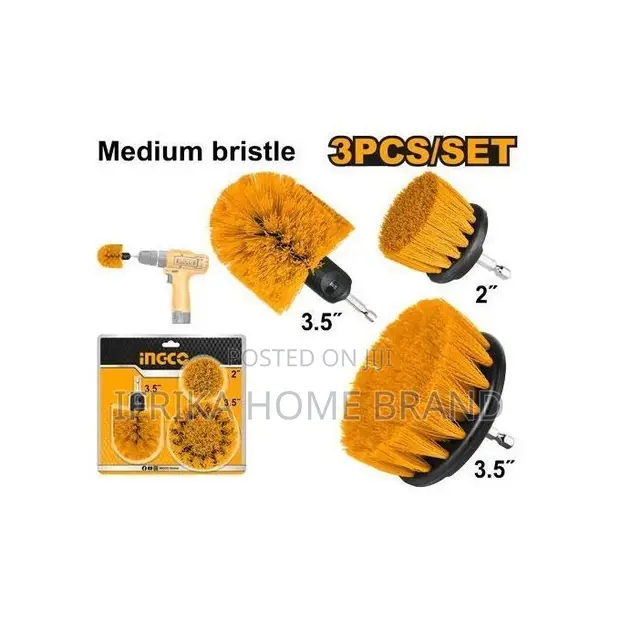 INGCO 3-Piece Medium Bristle Brush Set - 1