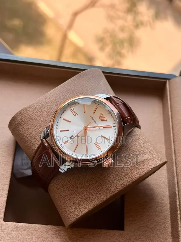 Emporio Armani Leather Watch for Gentlemen - 1