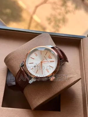 Emporio Armani Leather Watch for Gentlemen