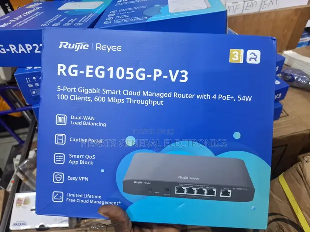 Ruijie RG-EG105G-P-V3 5-Port Gigabit PoE Router - 1