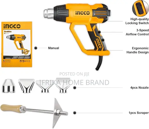 INGCO 2000W Industrial Heat Gun - 1