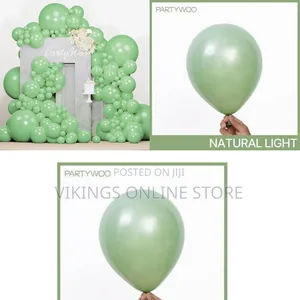 PartyWoo Pearl Light Green Balloons (100pcs, 12 Inch)