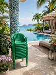 Plastic Garden Chairs (Green) - 1