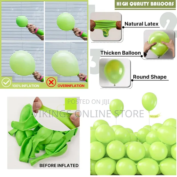 100pcs Lime Green Balloons (12 Inch) - 1