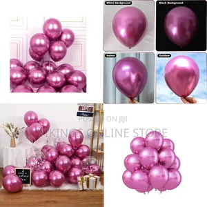 Hot Pink Chrome Latex Balloons - Helium Quality