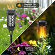 6pcs Solar Torch Lights - Flickering Flame Effect - 3