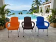 Brand New Plastic Dining Chairs (Brown) - 2