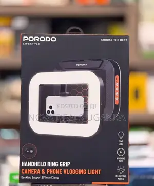 Porodo Handheld Ring Grip with Tripod and Light