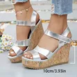 Strappy Cork Wedge Shoes - 2