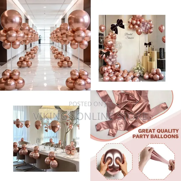 Metallic Rose Gold Chrome Balloons (50 Pcs) - 1