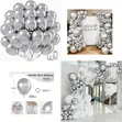 Metallic Silver 12-Inch Latex Balloons (50pcs) - 1